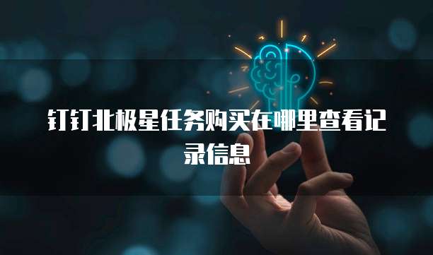 钉钉北极星任务购买在哪里查看记录信息