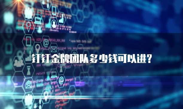 钉钉金牌团队多少钱可以进?