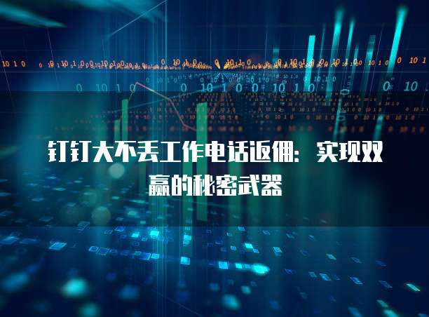 钉钉大不丢工作电话返佣:实现双赢的秘密武器