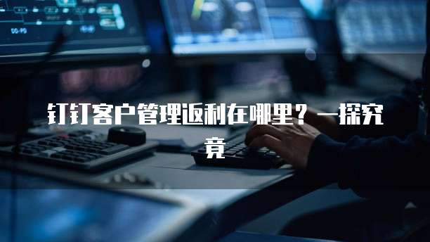 钉钉客户管理返利在哪里?一探究竟
