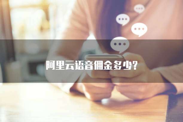 阿里云语音佣金多少?