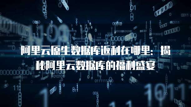 阿里云原生数据库返利在哪里:揭秘阿里云数据库的福利盛宴