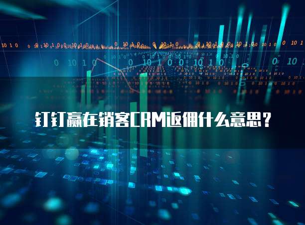 钉钉赢在销客CRM返佣什么意思?