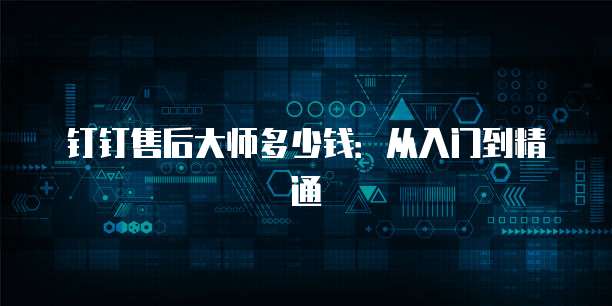 钉钉售后大师多少钱:从入门到精通