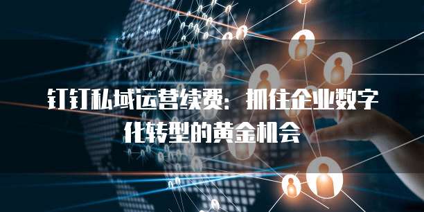 钉钉私域运营续费：抓住企业数字化转型的黄金机会