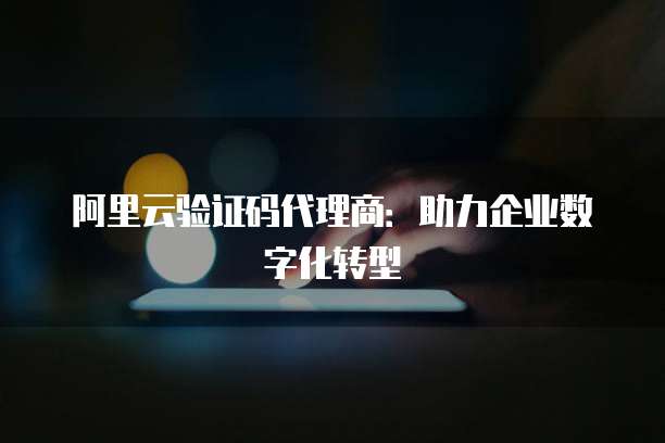 阿里云验证码代理商：助力企业数字化转型