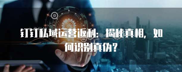 钉钉私域运营返利：揭秘真相，如何识别真伪？