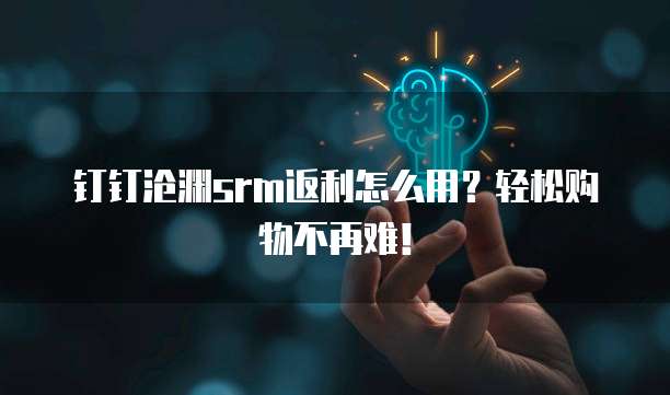 钉钉沧渊srm返利怎么用？轻松购物不再难！