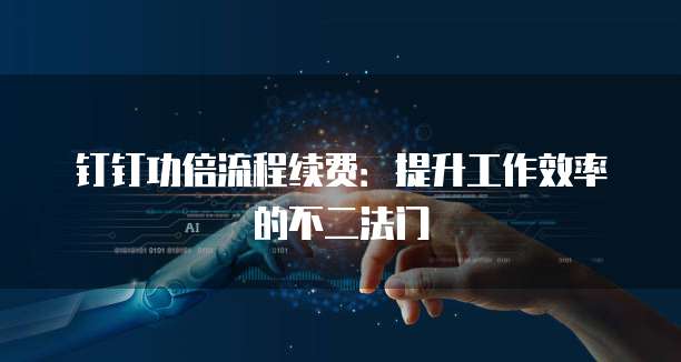 钉钉功倍流程续费:提升工作效率的不二法门