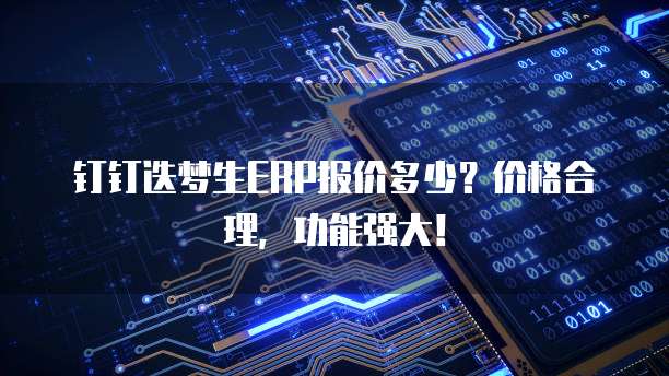 钉钉迭梦生ERP报价多少？价格合理，功能强大！