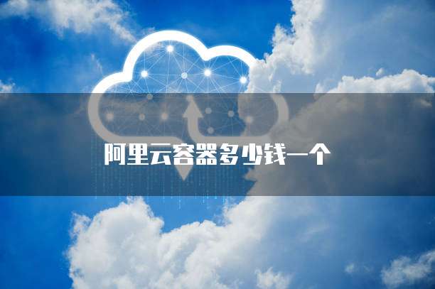 阿里云容器多少钱一个
