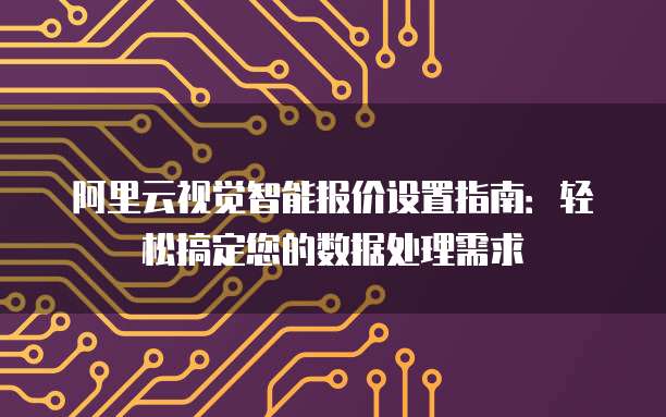 阿里云视觉智能报价设置指南：轻松搞定您的数据处理需求