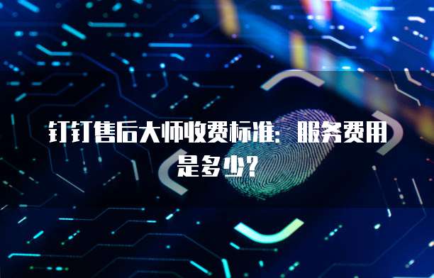 钉钉售后大师收费标准：服务费用是多少？