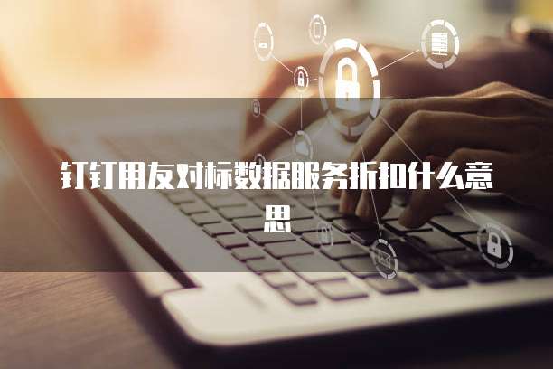 钉钉用友对标数据服务折扣什么意思