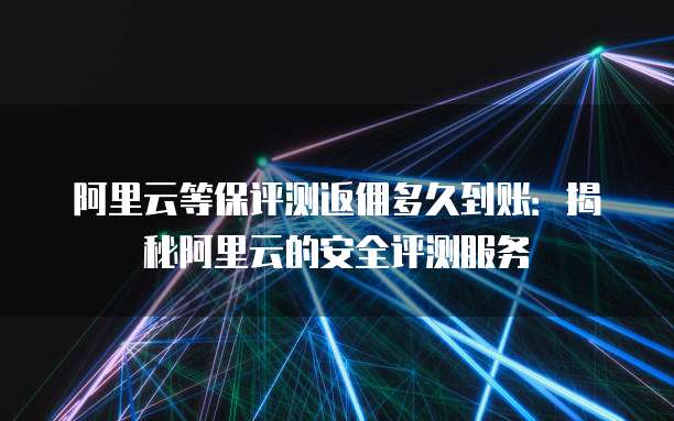 阿里云等保评测返佣多久到账:揭秘阿里云的安全评测服务