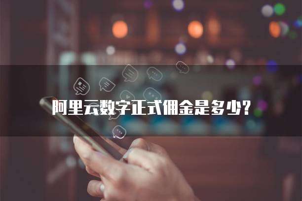 阿里云数字正式佣金是多少？