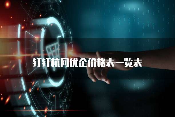 钉钉杭网优企价格表一览表