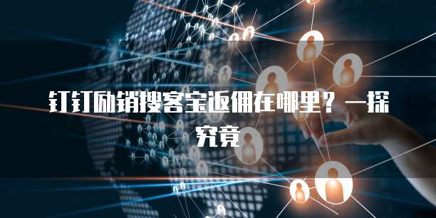 钉钉励销搜客宝返佣在哪里?一探究竟