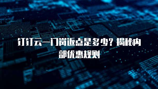 钉钉云一门岗返点是多少?揭秘内部优惠规则