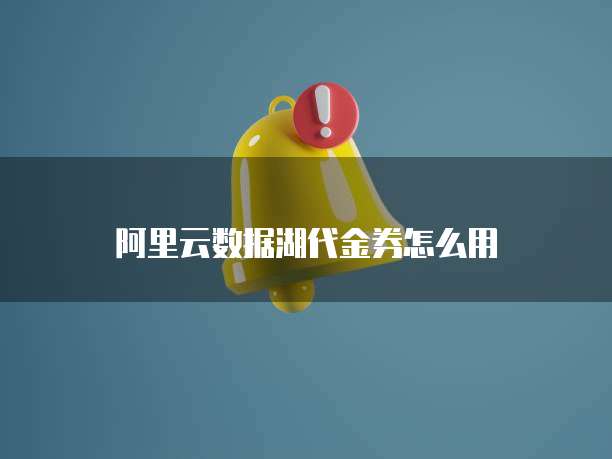阿里云数据湖代金券怎么用