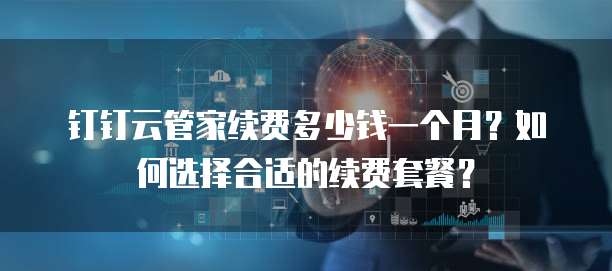 钉钉云管家续费多少钱一个月?如何选择合适的续费套餐?