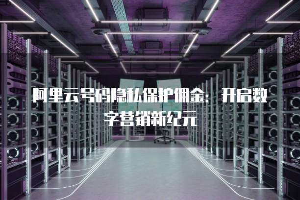 阿里云号码隐私保护佣金：开启数字营销新纪元