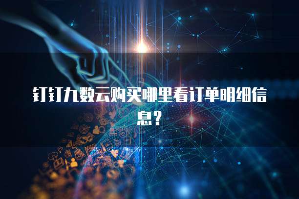 钉钉九数云购买哪里看订单明细信息?