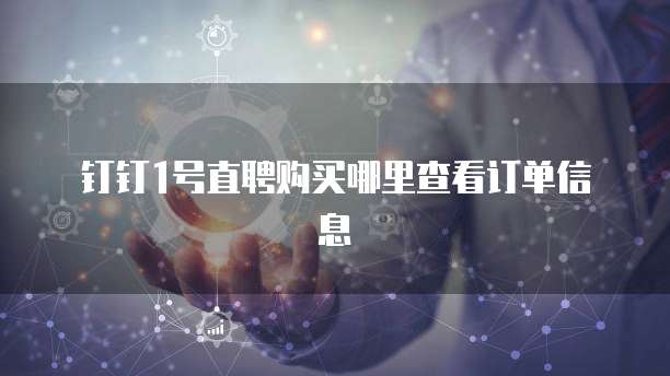 钉钉1号直聘购买哪里查看订单信息