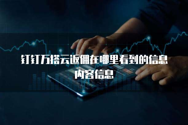 钉钉万搭云返佣在哪里看到的信息内容信息