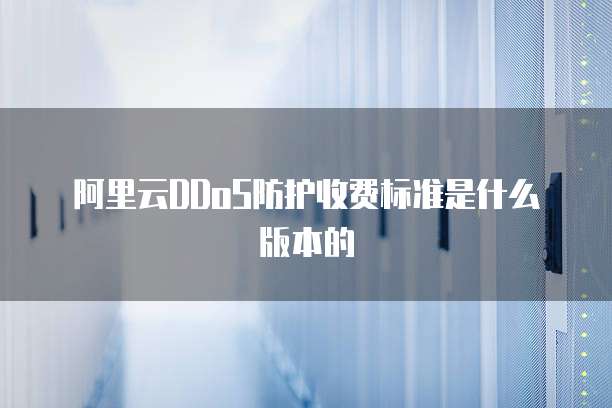 阿里云DDoS防护收费标准是什么版本的