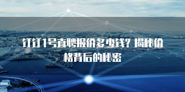 钉钉1号直聘报价多少钱?揭秘价格背后的秘密
