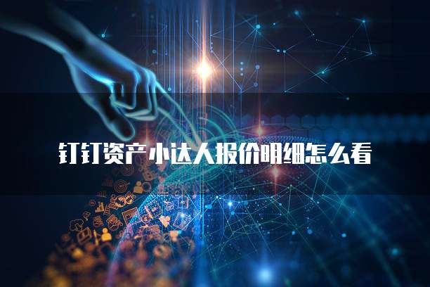 钉钉资产小达人报价明细怎么看