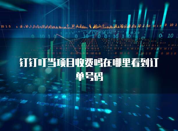 钉钉叮当项目收费吗在哪里看到订单号码