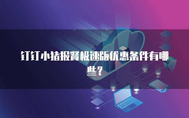 钉钉小猪报餐极速版优惠条件有哪些?