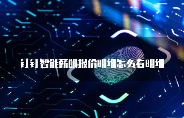 钉钉智能薪酬报价明细怎么看明细