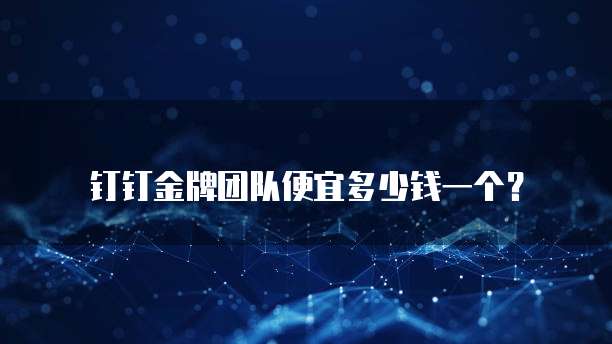 钉钉金牌团队便宜多少钱一个?