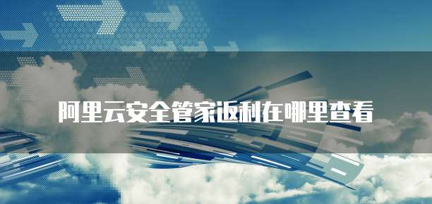 阿里云安全管家返利在哪里查看