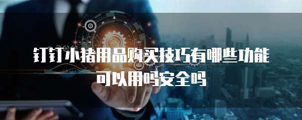 钉钉小猪用品购买技巧有哪些功能可以用吗安全吗
