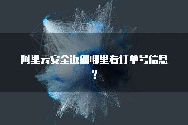 阿里云安全返佣哪里看订单号信息?