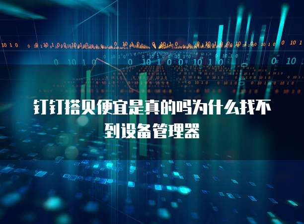 钉钉搭贝便宜是真的吗为什么找不到设备管理器