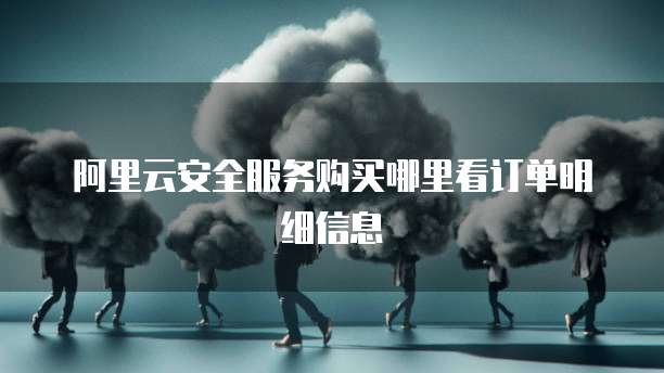 阿里云安全服务购买哪里看订单明细信息