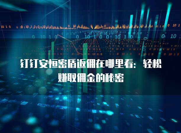 钉钉安恒密盾返佣在哪里看:轻松赚取佣金的秘密