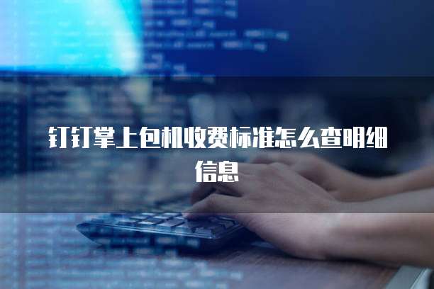 钉钉掌上包机收费标准怎么查明细信息