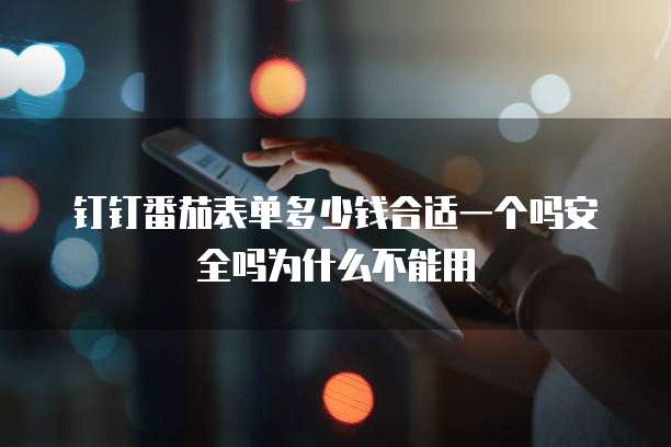 钉钉番茄表单多少钱合适一个吗安全吗为什么不能用