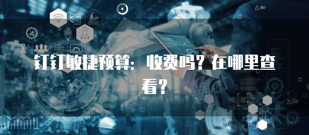 钉钉敏捷预算:收费吗?在哪里查看?