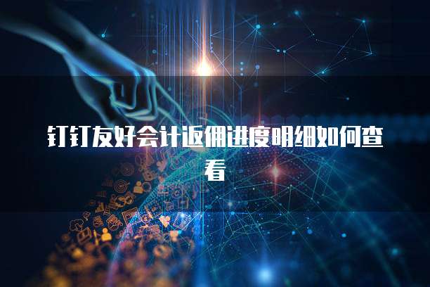 钉钉友好会计返佣进度明细如何查看