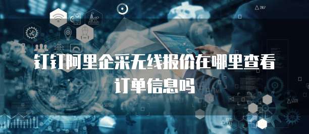 钉钉阿里企采无线报价在哪里查看订单信息吗