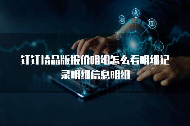 钉钉精品版报价明细怎么看明细记录明细信息明细