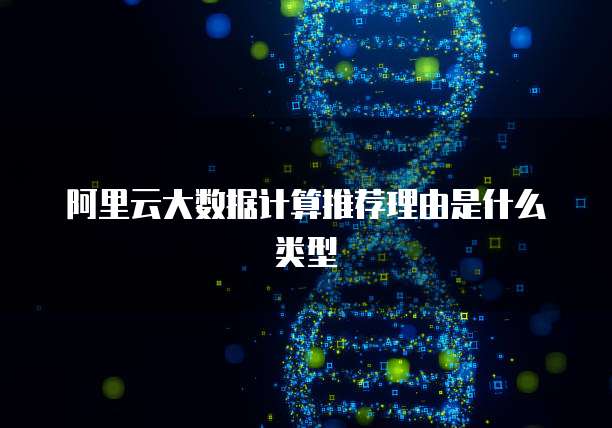 阿里云大数据计算推荐理由是什么类型
