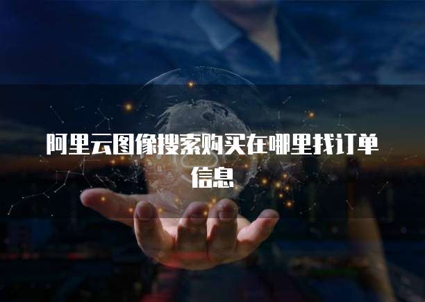 阿里云图像搜索购买在哪里找订单信息